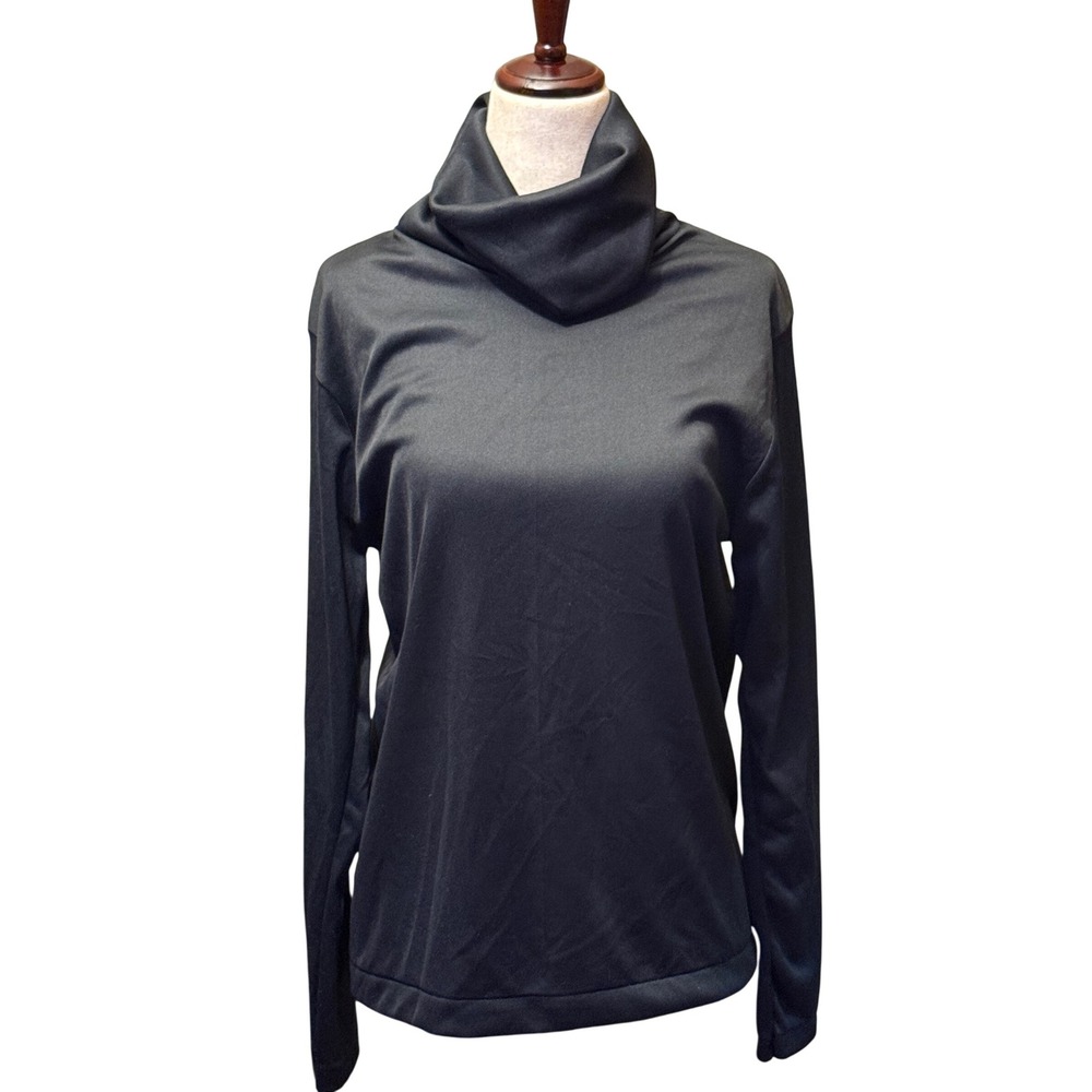 Kmart Womens Black Long Sleeve Turtleneck Top Size Medium Polyester‎